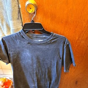 Distressed oversized tee